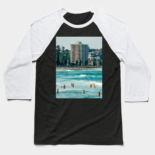 Manly Beach, Sydney, NSW, Australia Baseball T-Shirt by Upbeat Traveler